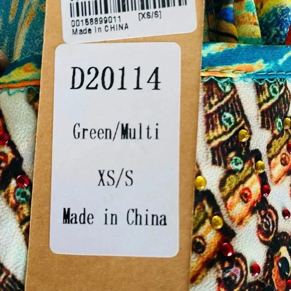 SELFIE COUTURE by TRENDOLOGY | Green Multicolor  Mini With Sheer Overlay Sz S - Picture 9 of 9